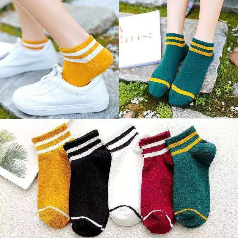 5 Pairs Socks Sets Women Elegant Retro Polyester Cotton Low Tube Women Socks Breathable Japanese Style Casual Cotton Short Sock🍀 🍀